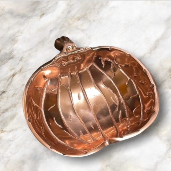 Rose Gold Metal Pumpkin - Picture 1 of 9